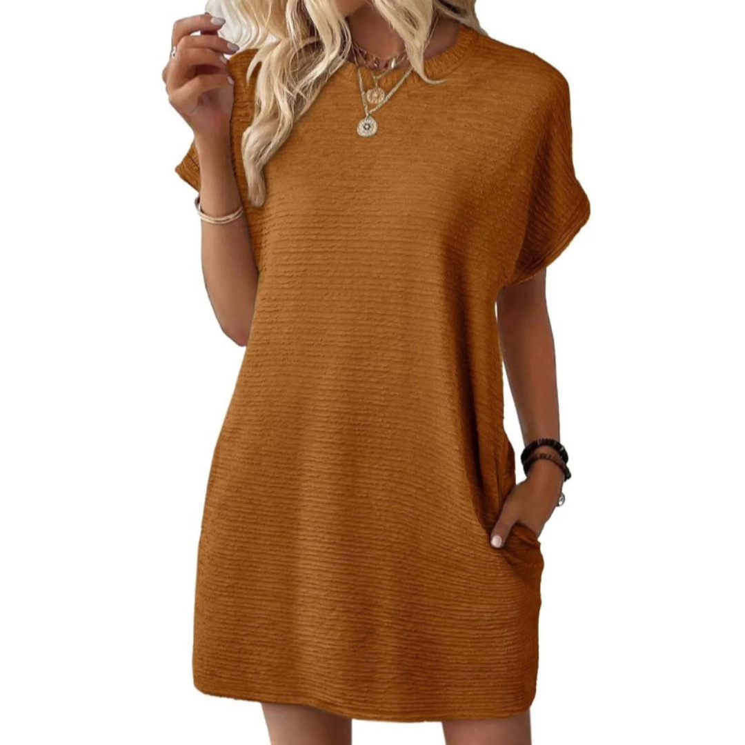 Anneliese | Casual Minimalist Round Neck Dress