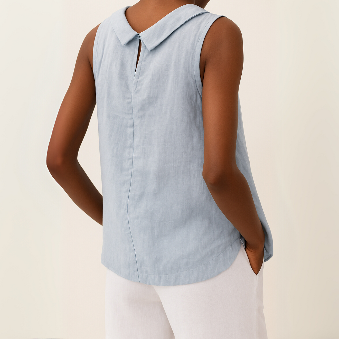 Mabel | Casual Sleeveless Roll Collar Top