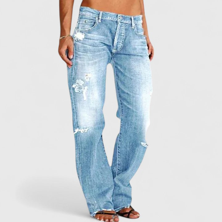 Emma | Stylish Rugged Wide-Leg Jeans