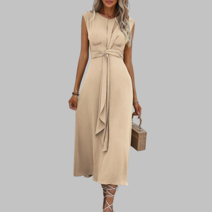 Alora | Elegant Sleeveless Round Neck Maxi Dress