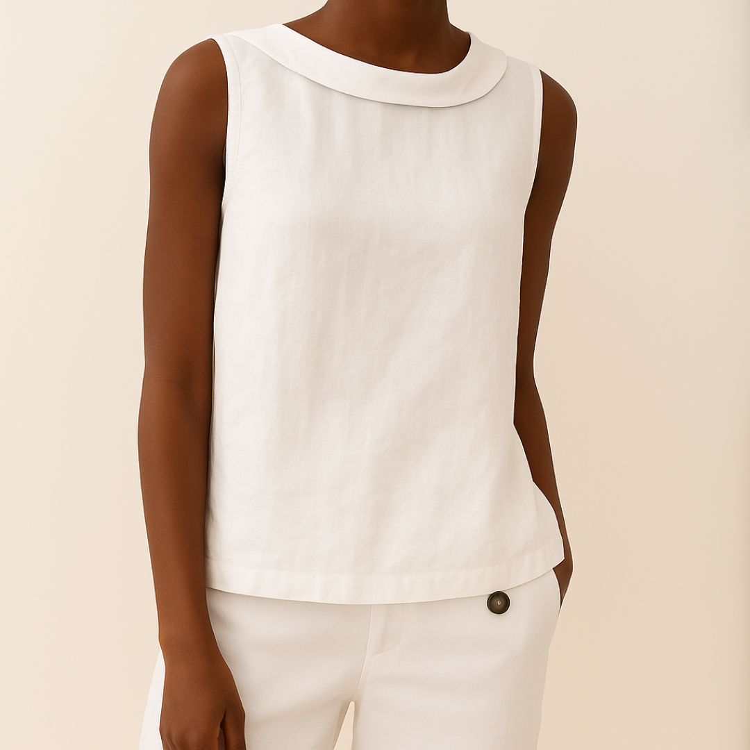 Mabel | Casual Sleeveless Roll Collar Top