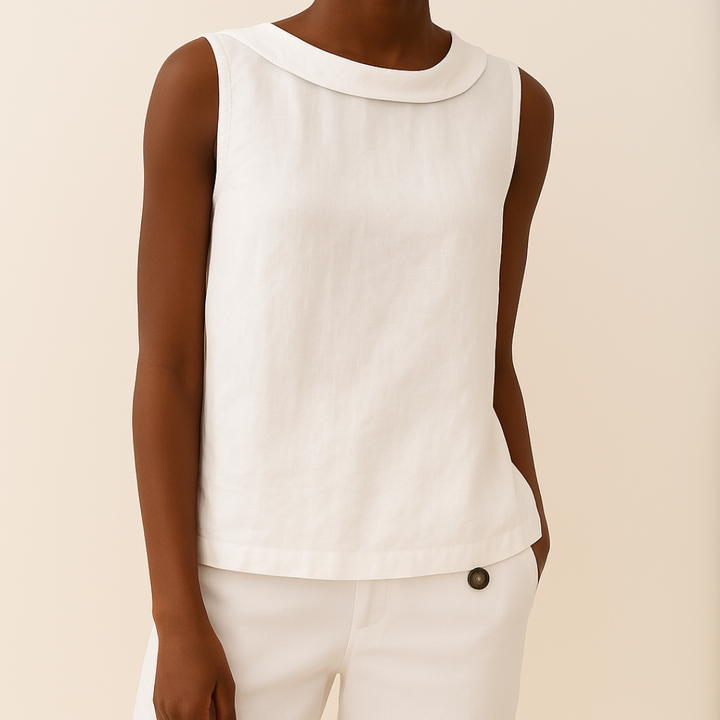 Mabel | Casual Sleeveless Roll Collar Top