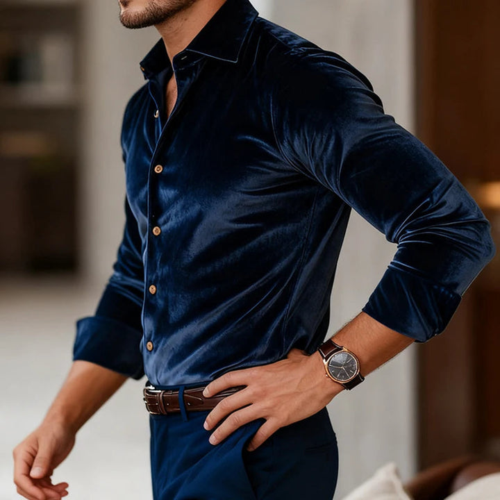 Dorian | Classic Long Sleeve Velvet Shirt