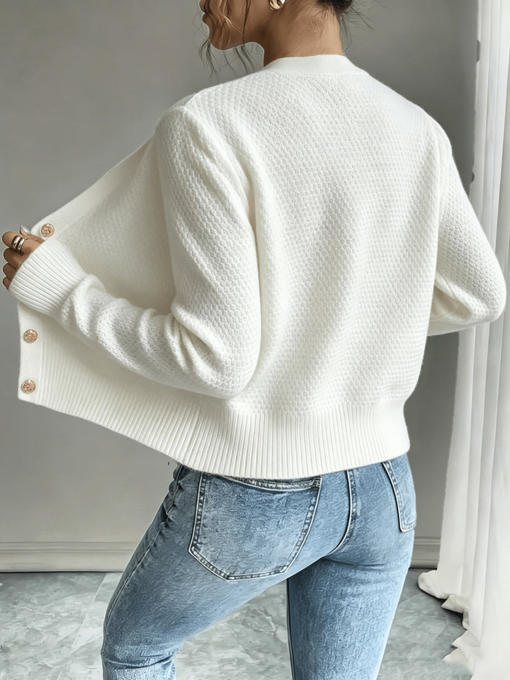 Iris | Cable-Knit Button-Front Cardigan