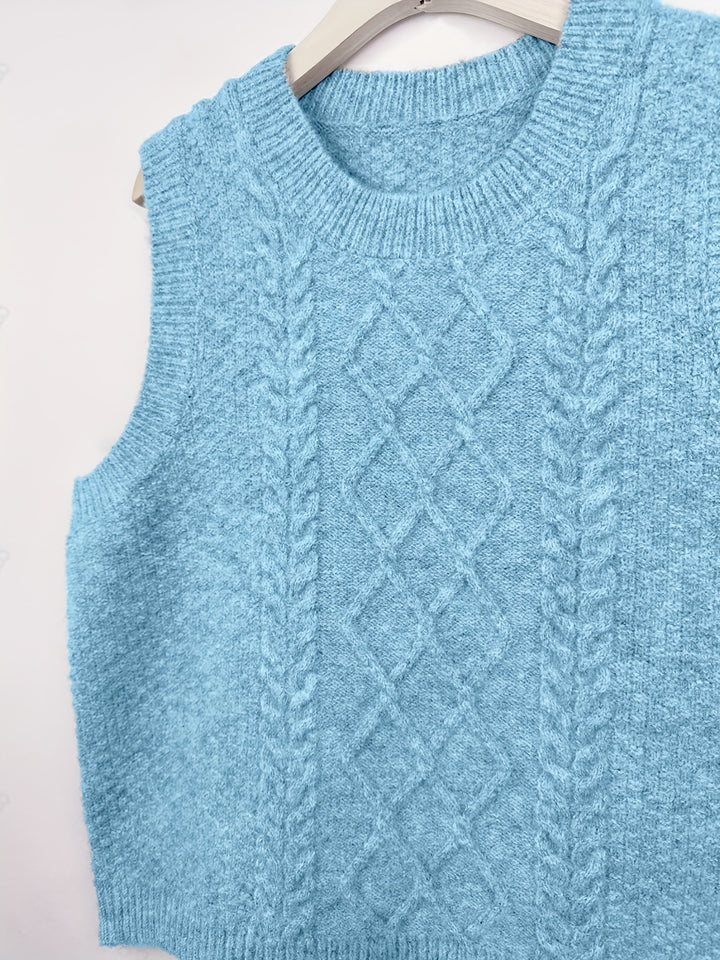 Tabitha | Cable-Knit Sleeveless Sweater Vest