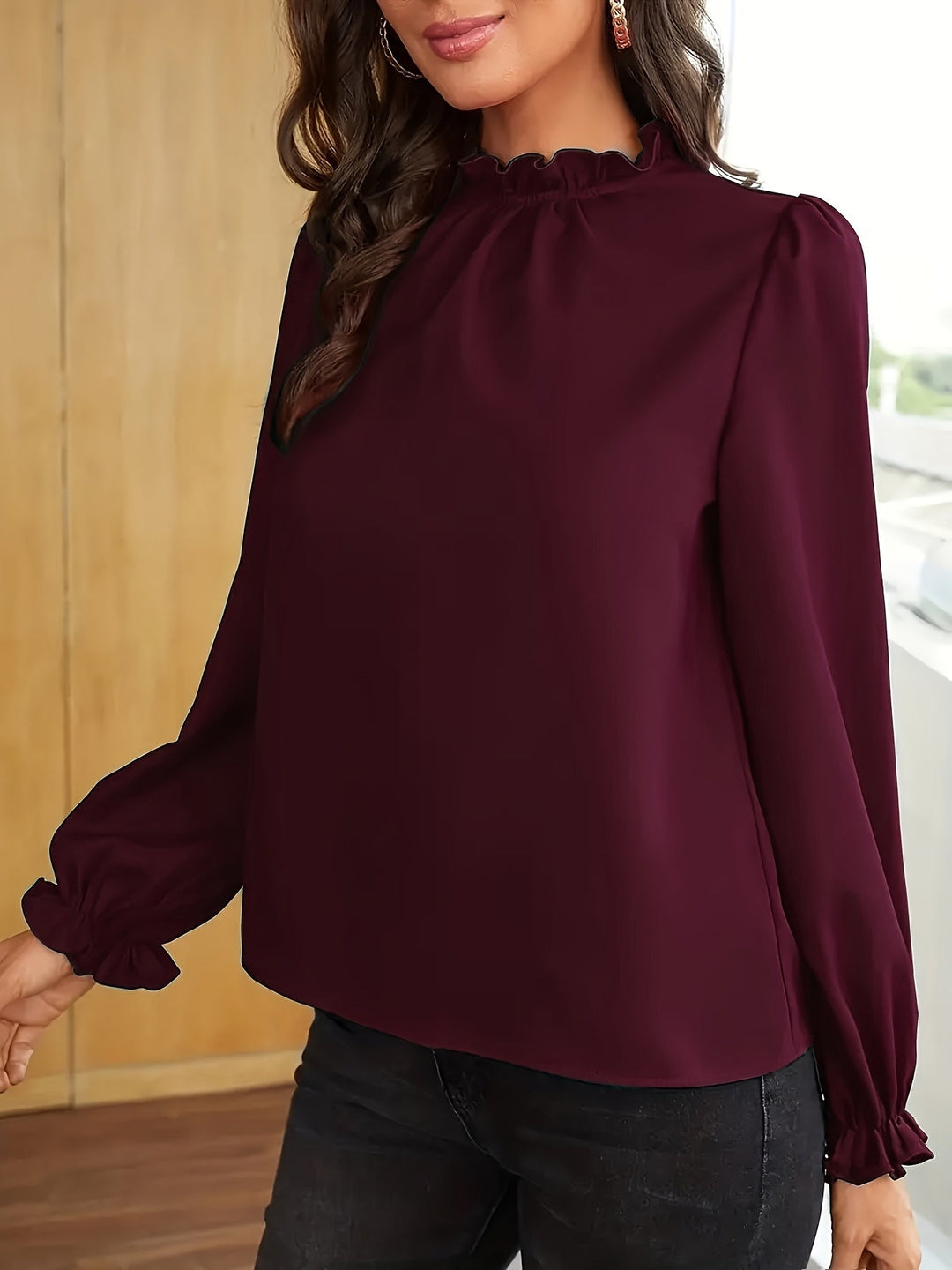Estelle | Ruffle Collar Puff Sleeve Blouse