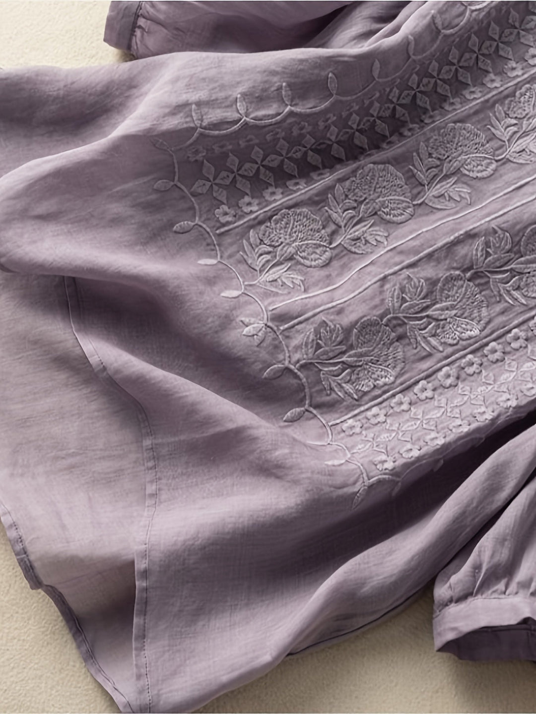 Cecilia | Embroidered Scoop-Neck Blouse