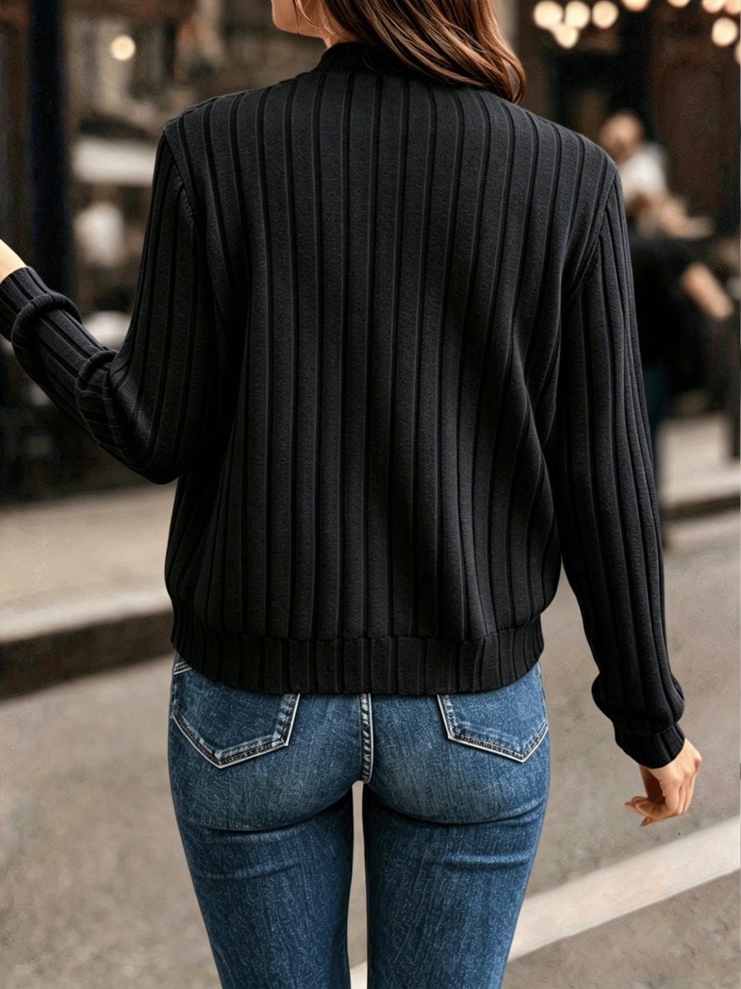 Corinne | Refined Ribbed Zip Jacket