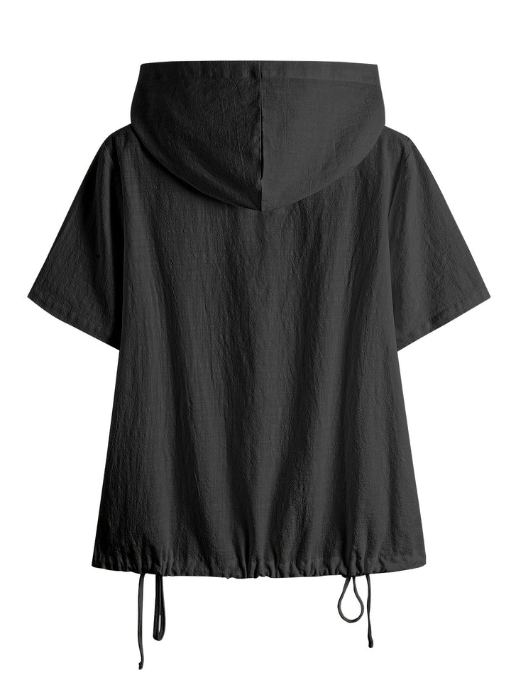 Lena | Relaxed Hooded Drawstring Top