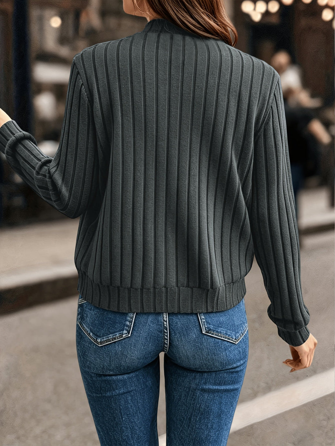 Corinne | Refined Ribbed Zip Jacket