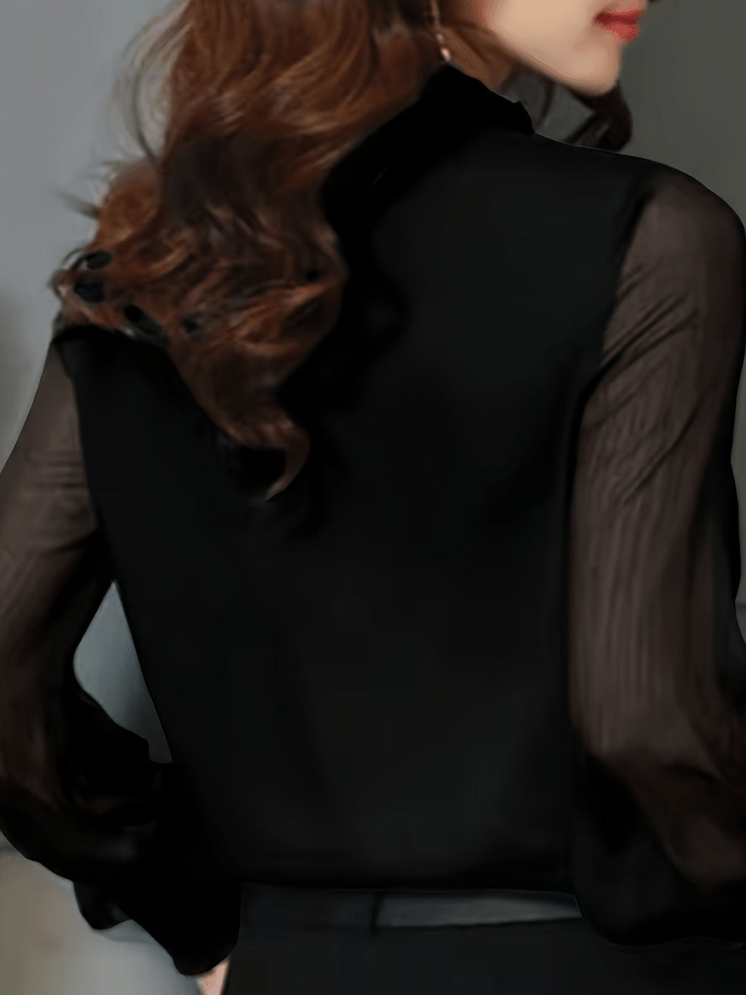Whitney | Stand-Collar Long-Sleeve Blouse
