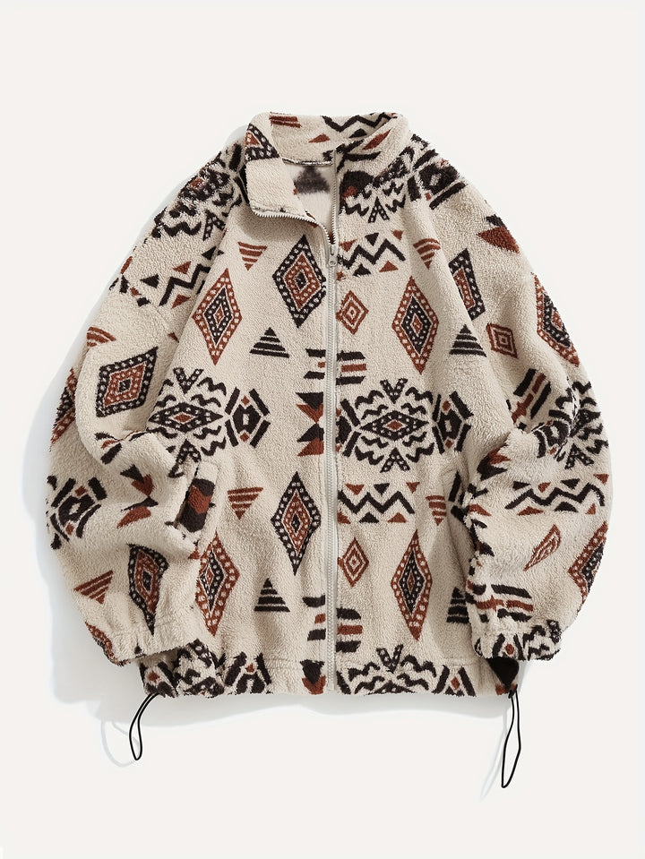 Winifred | Patterned Cozy Zip-Up Jacket