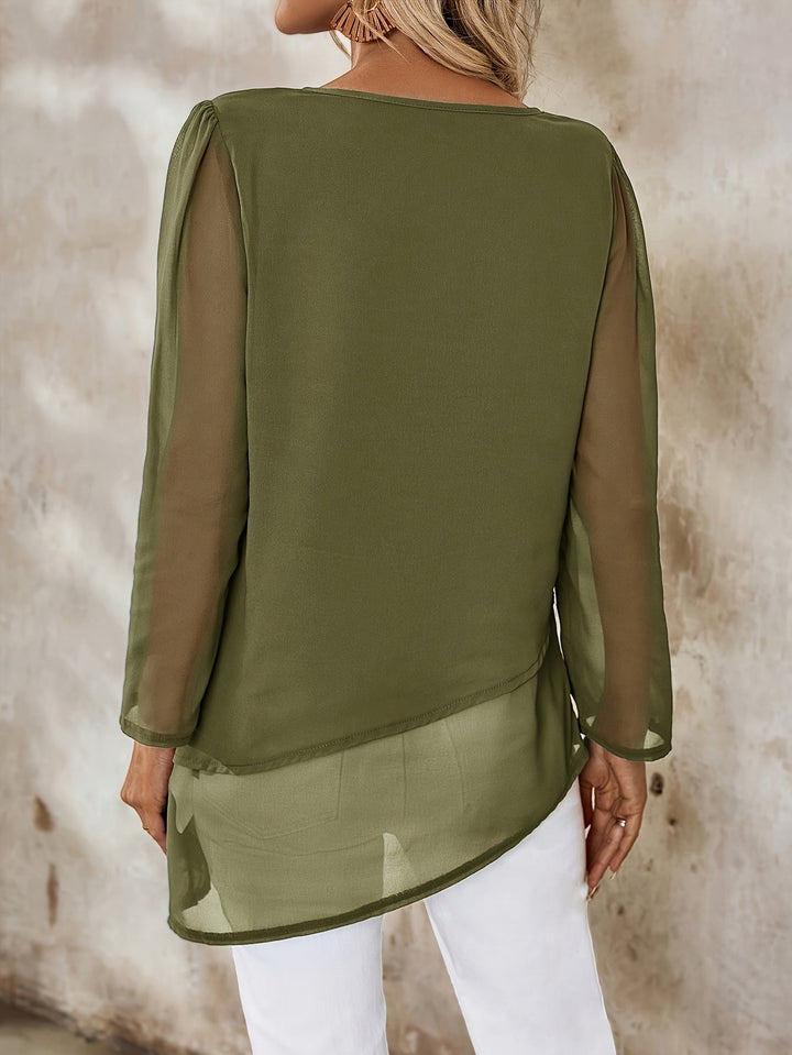 Hazel | Layered Irregular-Hem Blouse