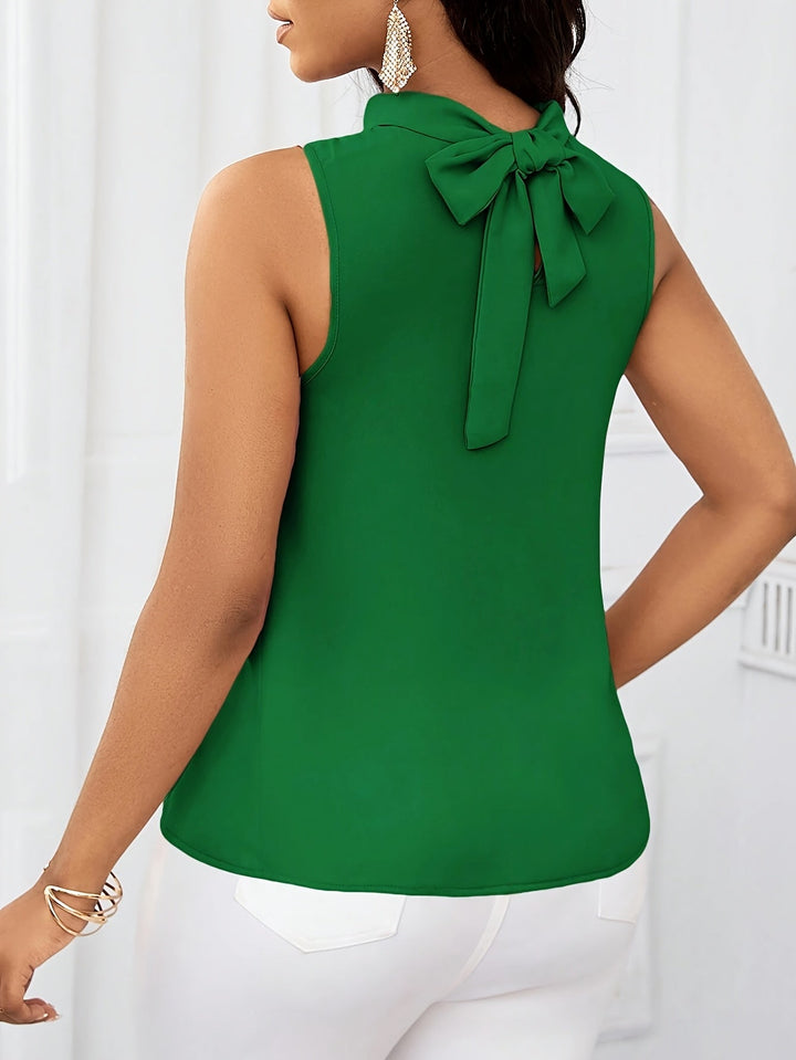 Nadia | Bow-Neck Sleeveless Top
