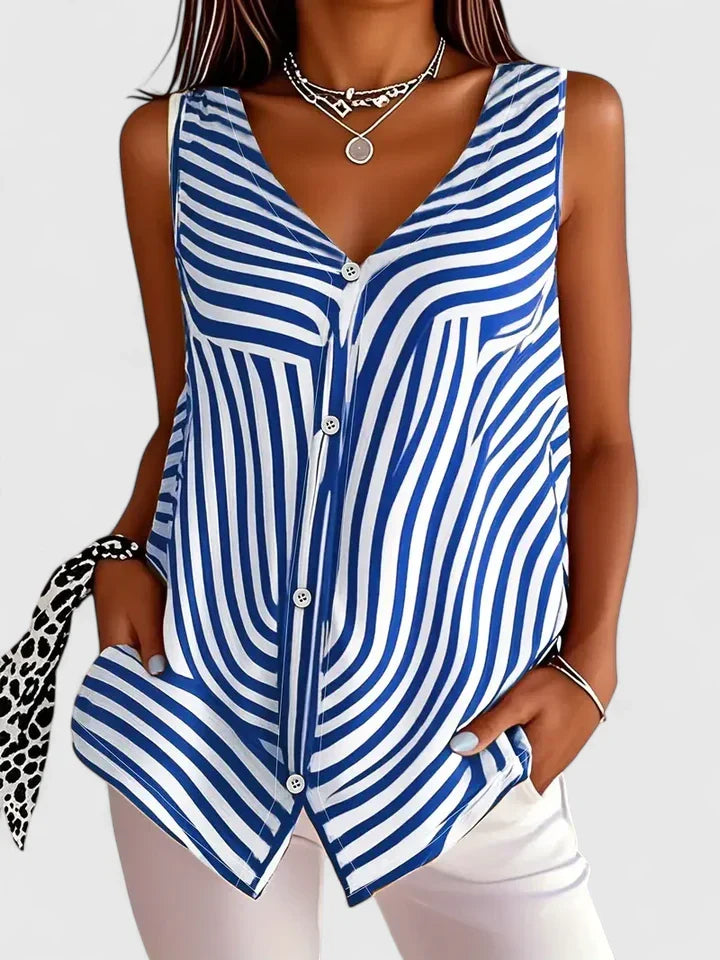 Harriet | Sleeveless Button-Front Blouse