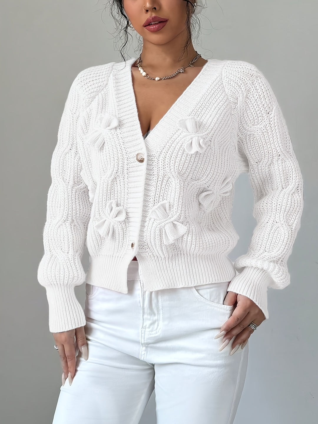Faye | Soft Bow-Detail Cardigan