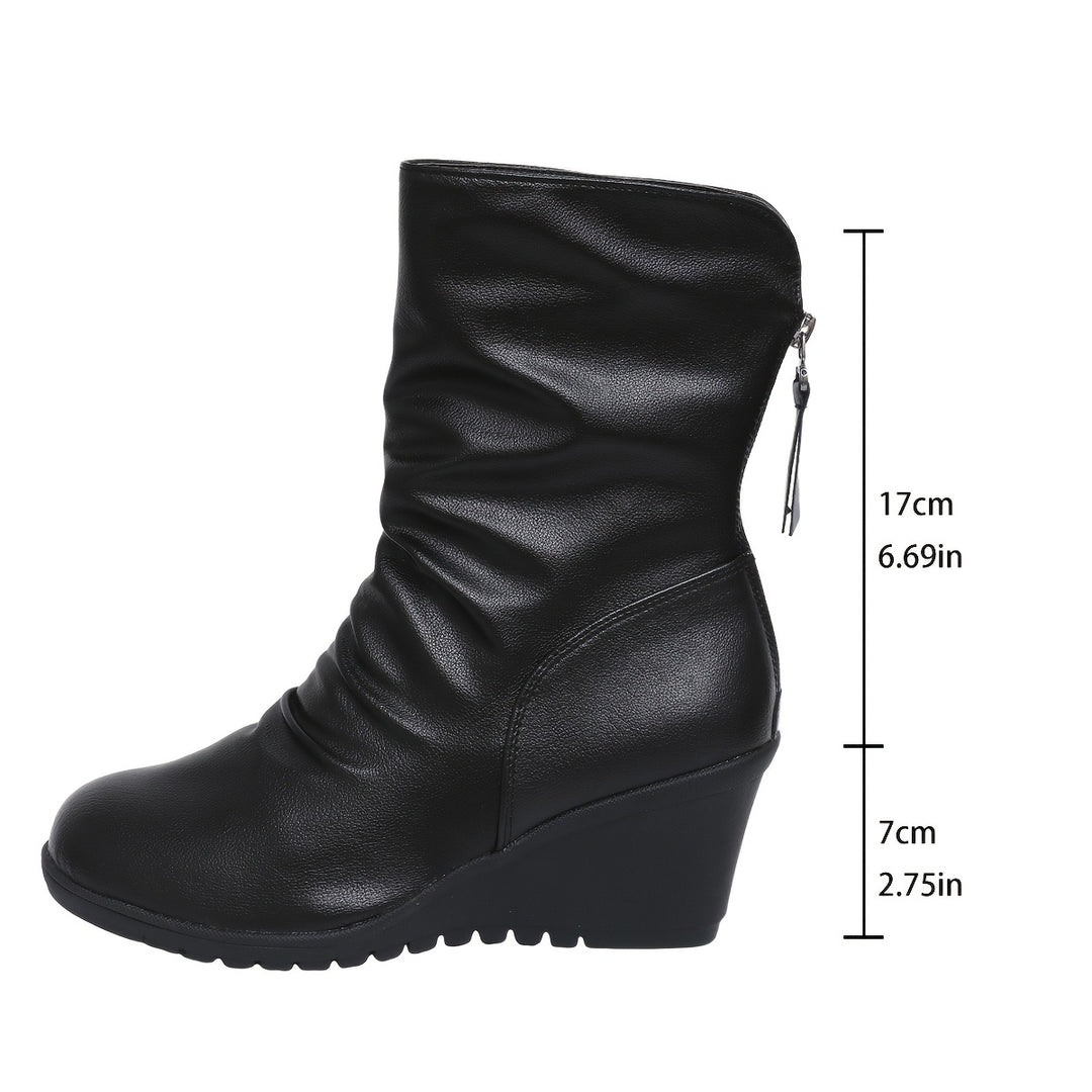 Josephine | Elegant Wedge Mid-Calf Boots