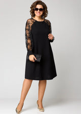 Edith | Elegant Floral Sleeve Lace Dress