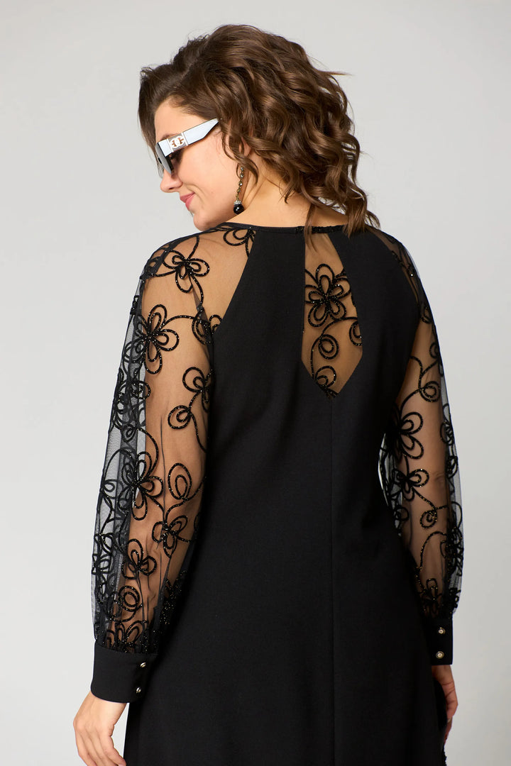 Edith | Elegant Floral Sleeve Lace Dress