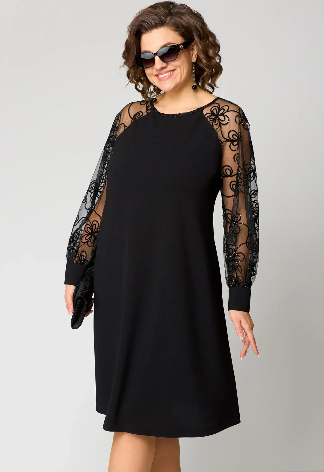 Edith | Elegant Floral Sleeve Lace Dress