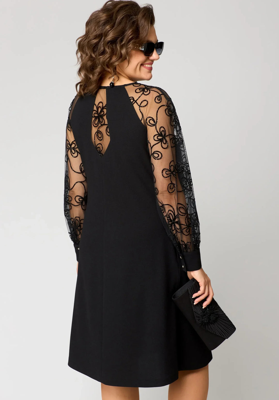 Edith | Elegant Floral Sleeve Lace Dress