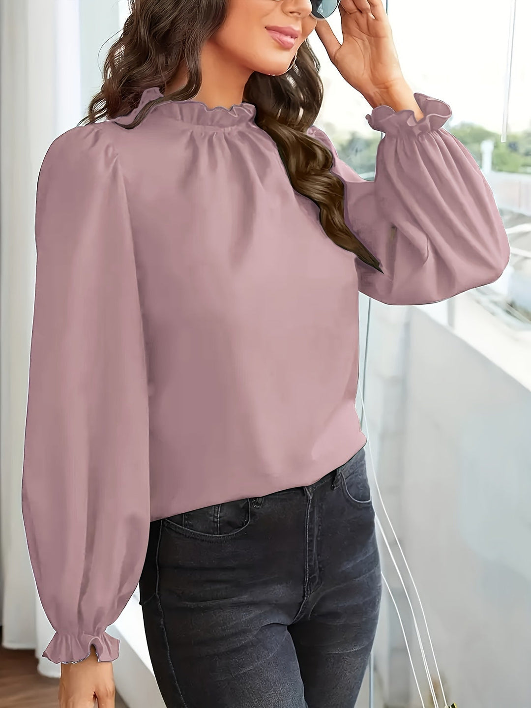 Estelle | Ruffle Collar Puff Sleeve Blouse
