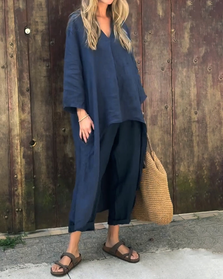 Clarisse | Elegant Loose V-Neck Set