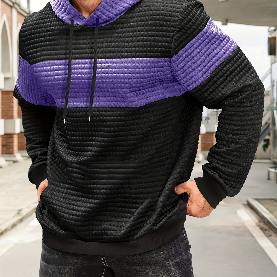 Russell | Textured Colour-Block Hoodie