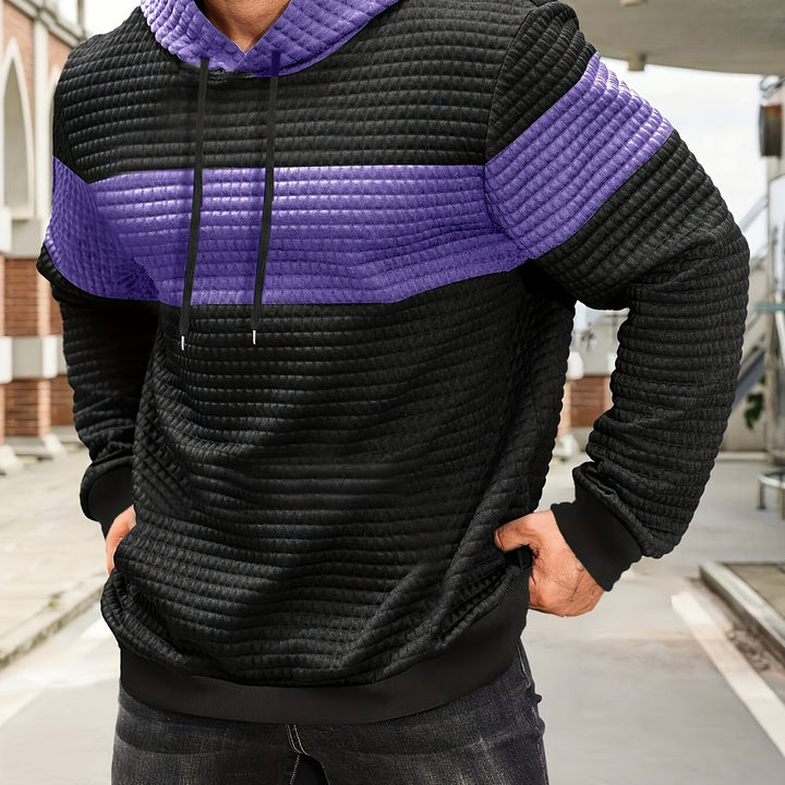 Russell | Textured Colour-Block Hoodie