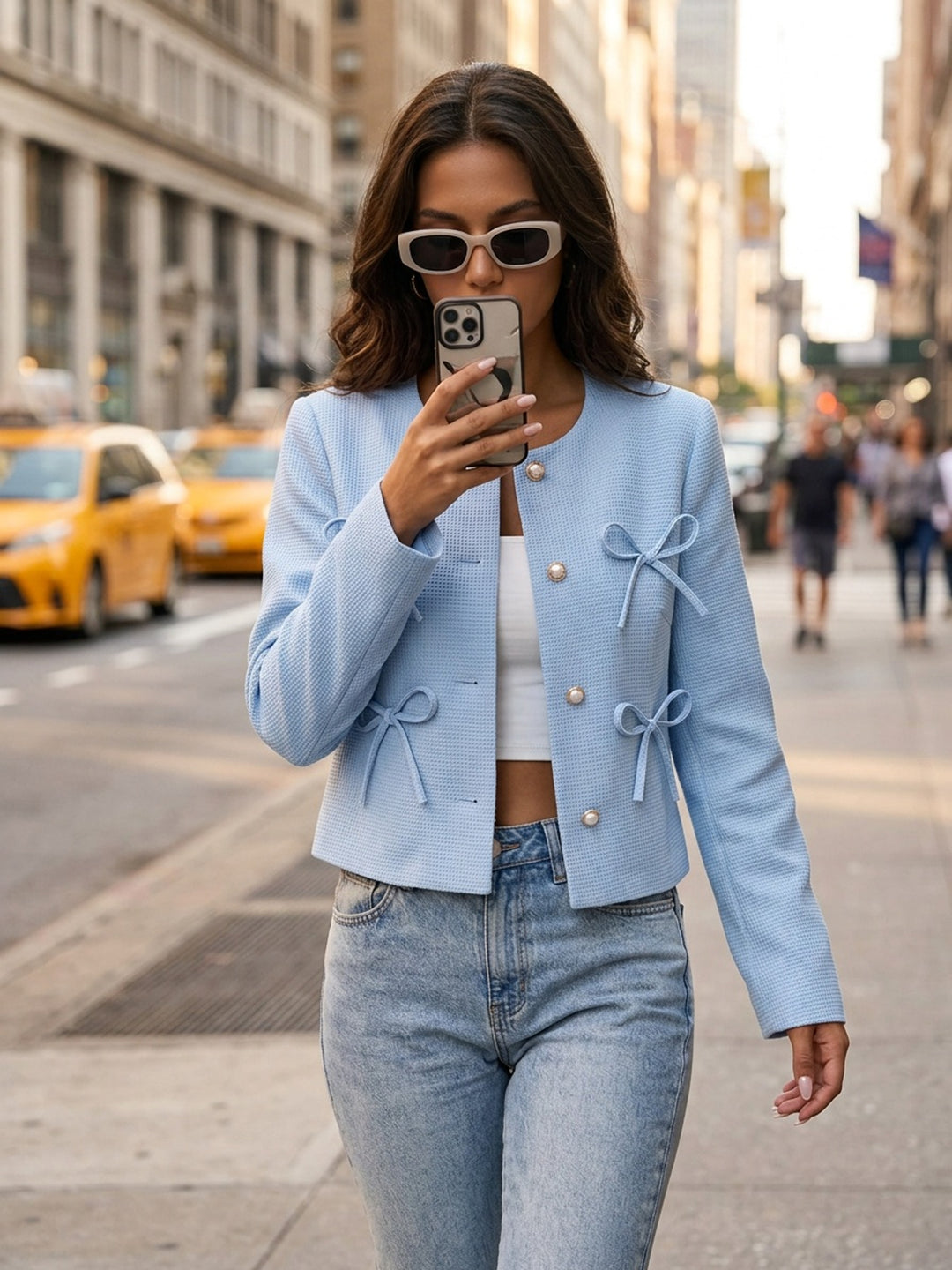 Wren | Bow-Trim Cropped Jacket