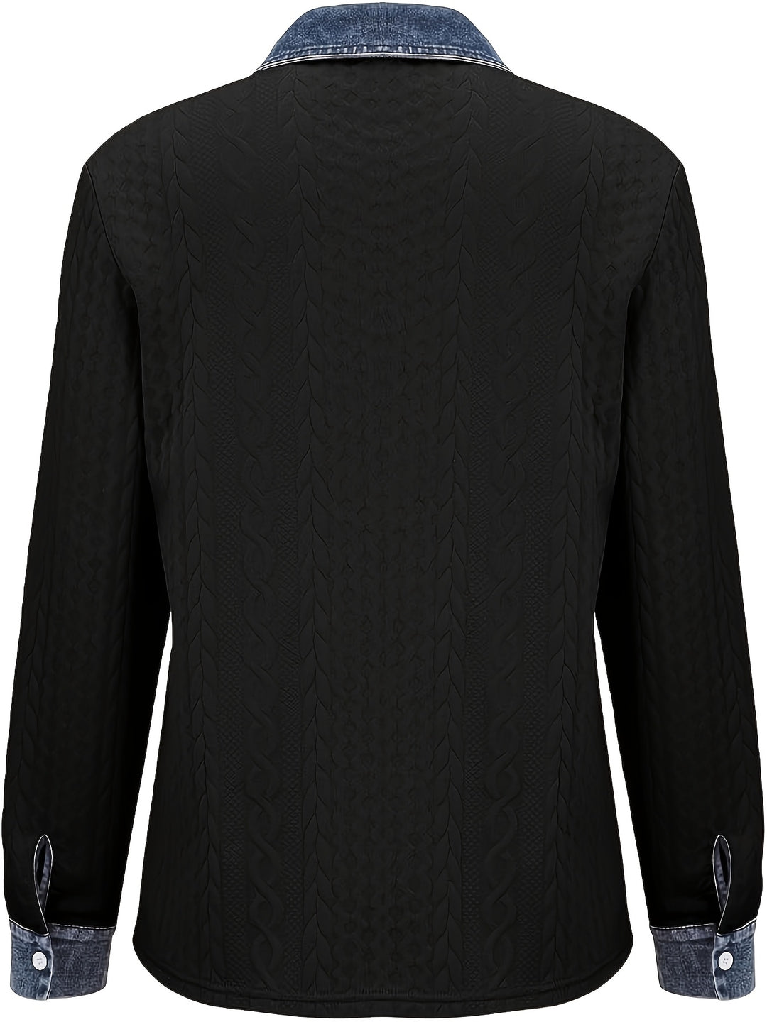 Marina | Contrast-Trim Cable-Knit Cardigan