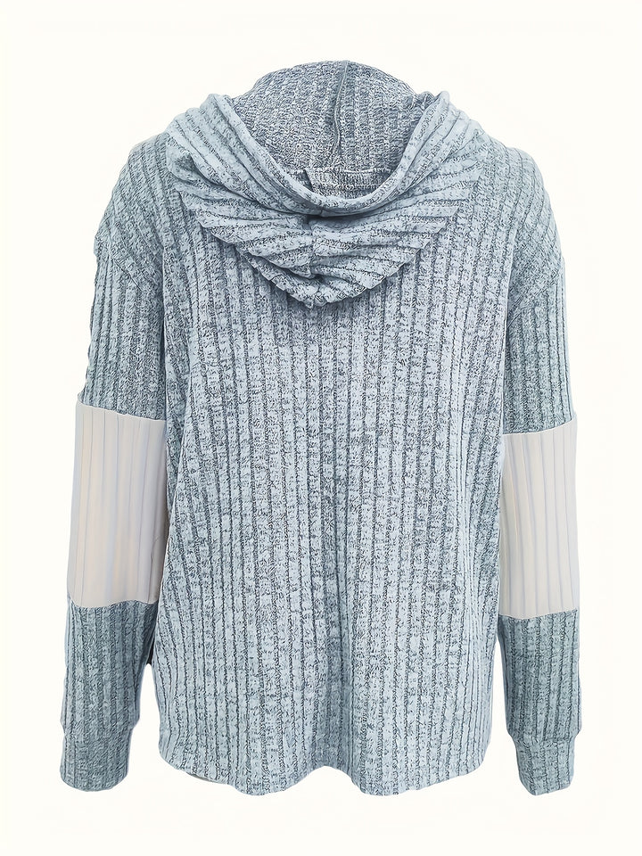 Talia | Ribbed Colour-Block Zip-Up Hoodie