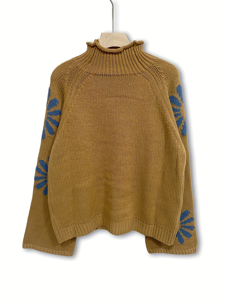 Winifred | Floral Bloom High-Neck Sweater