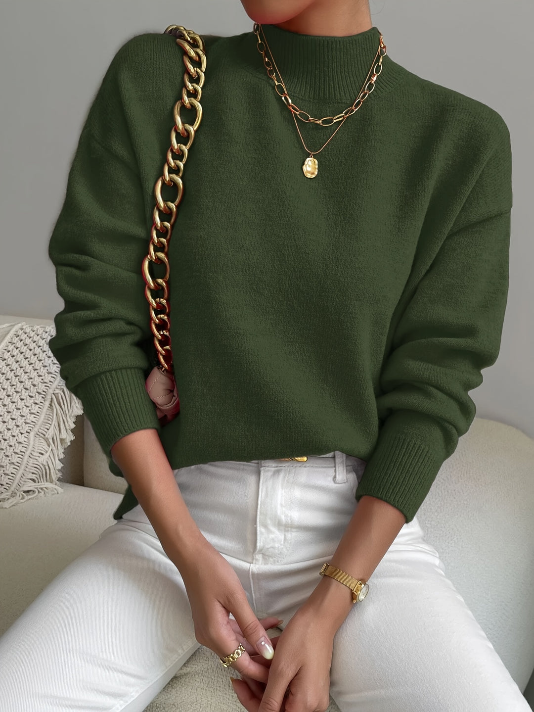 Lucille | Cozy Mock Neck Sweater