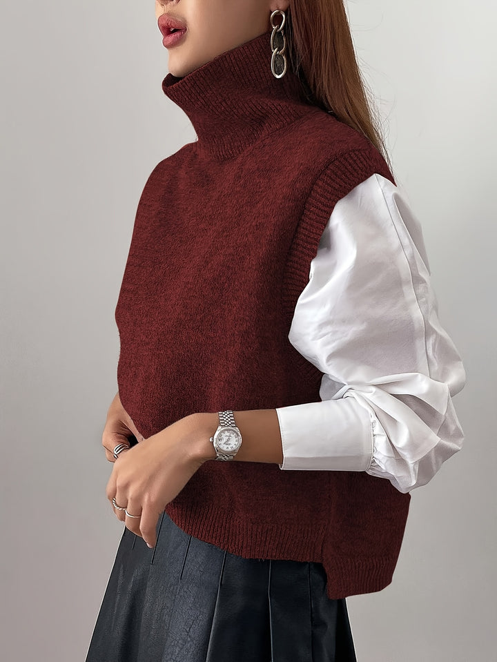 Susanna | High-Neck Knit Sweater Vest