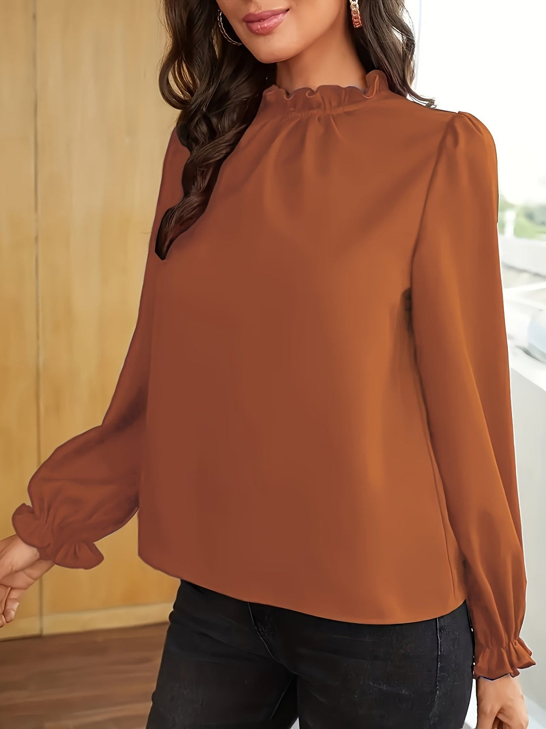 Estelle | Ruffle Collar Puff Sleeve Blouse