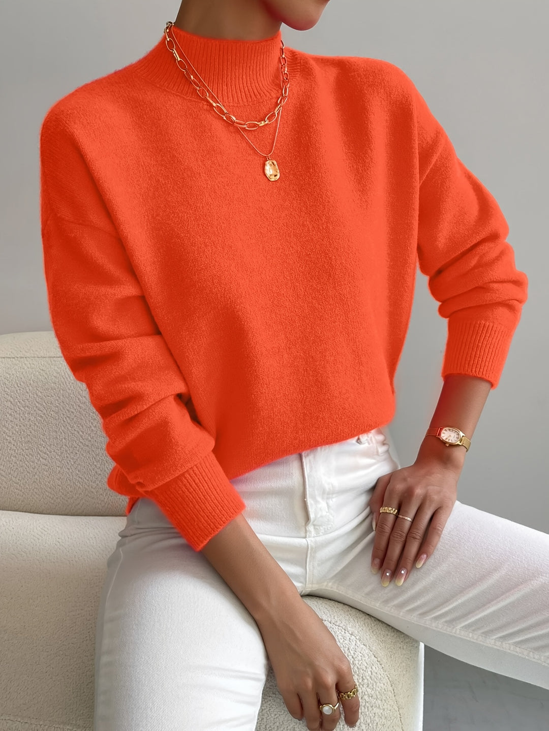 Lucille | Cozy Mock Neck Sweater