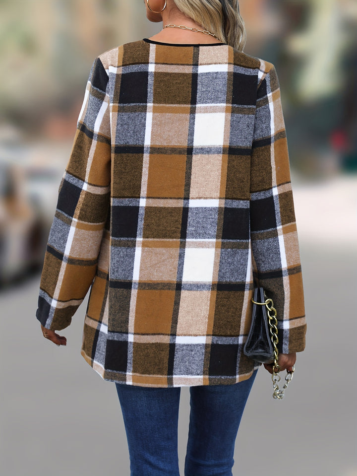 Bridget | Draped Christmas Plaid Coat
