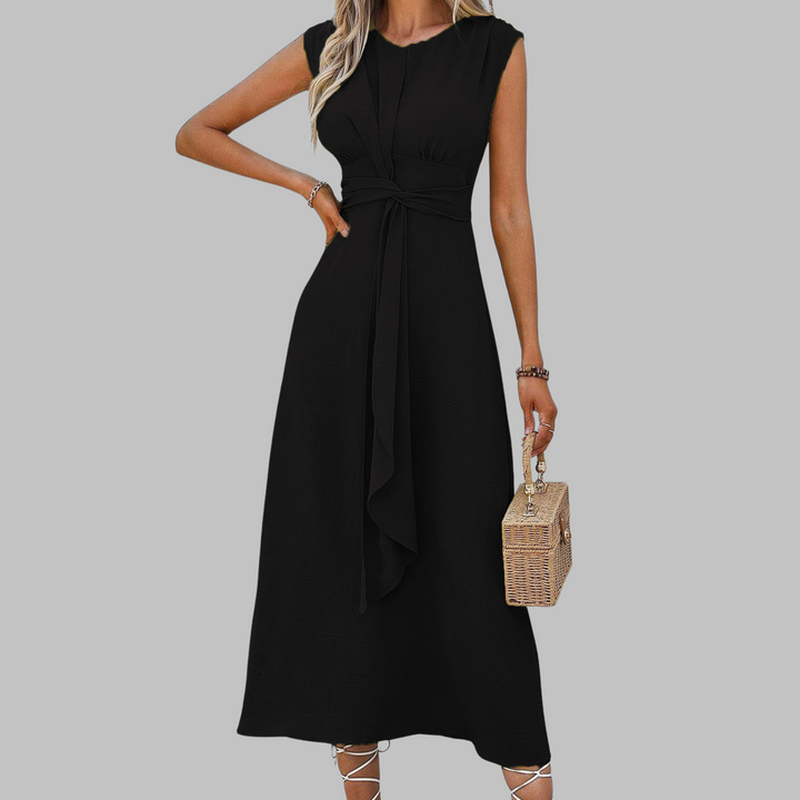Alora | Elegant Sleeveless Round Neck Maxi Dress