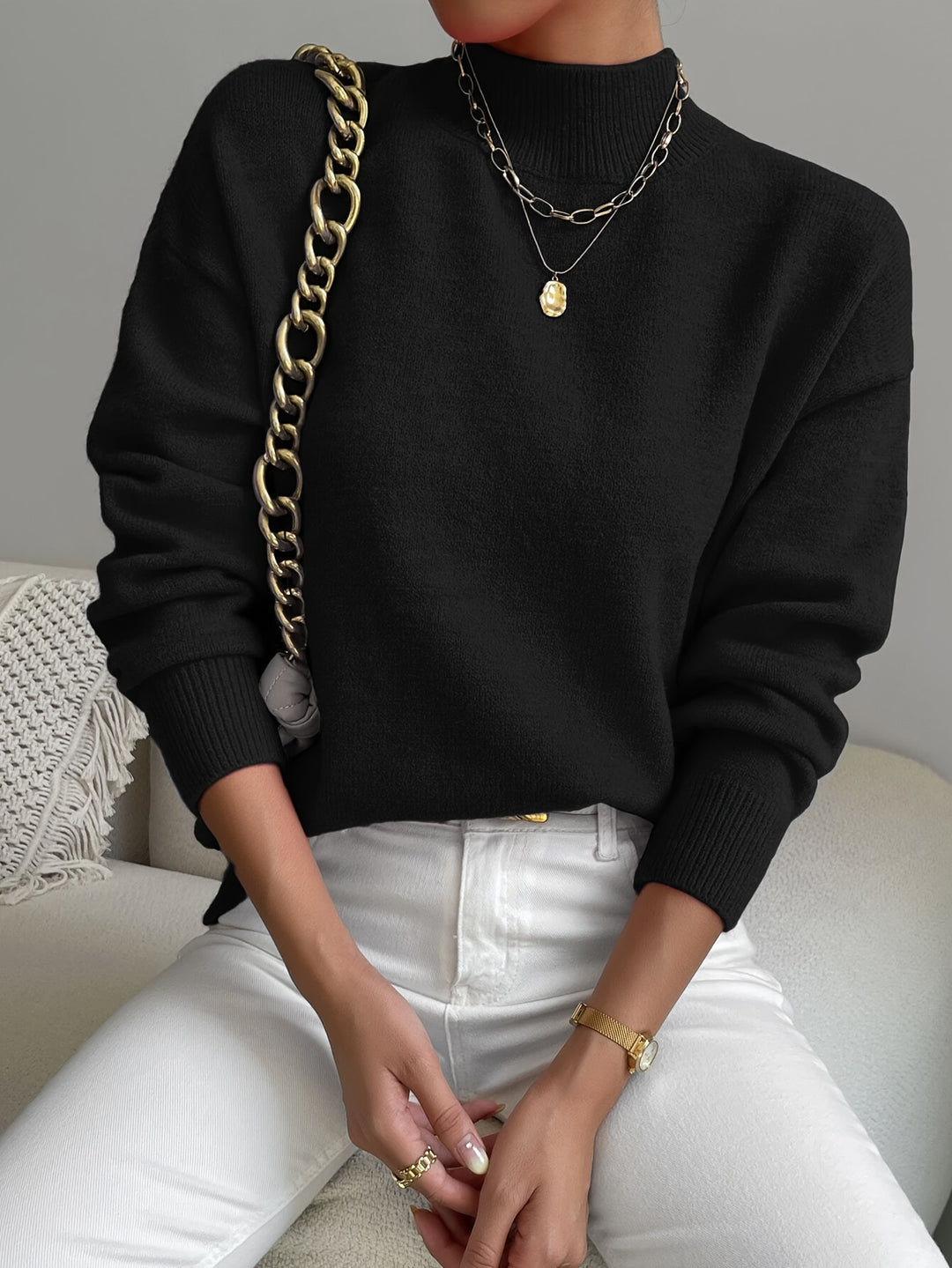 Lucille | Cozy Mock Neck Sweater