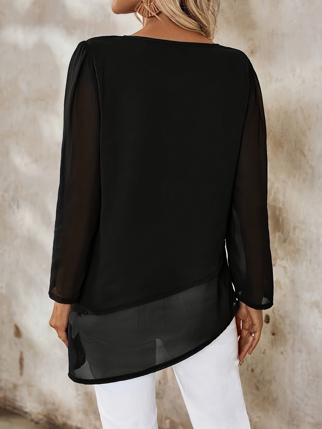 Hazel | Layered Irregular-Hem Blouse