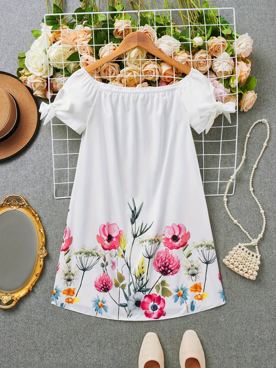 Claire | Floral Off-Shoulder Mini Dress