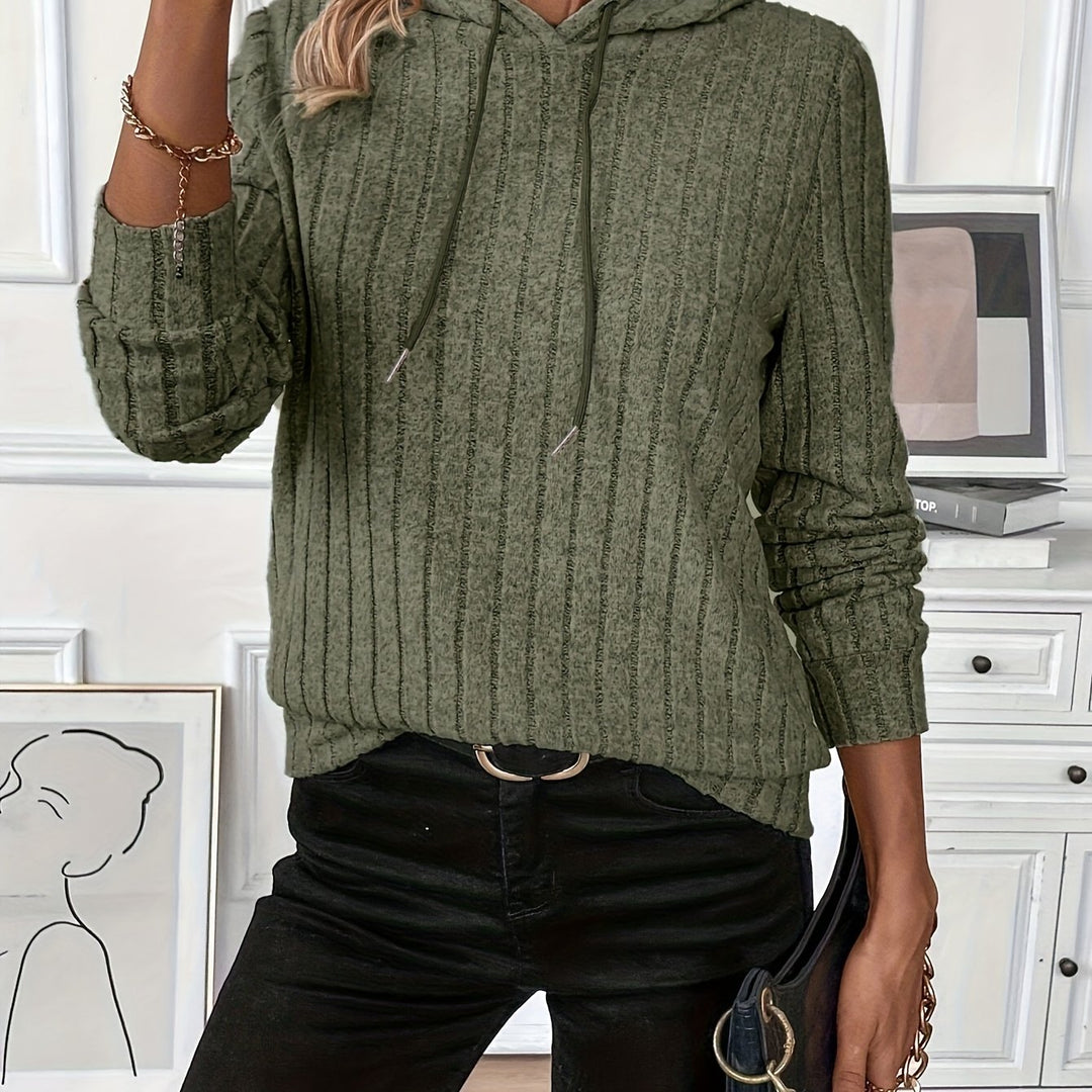 Rosalind | Ribbed Drawstring Hoodie