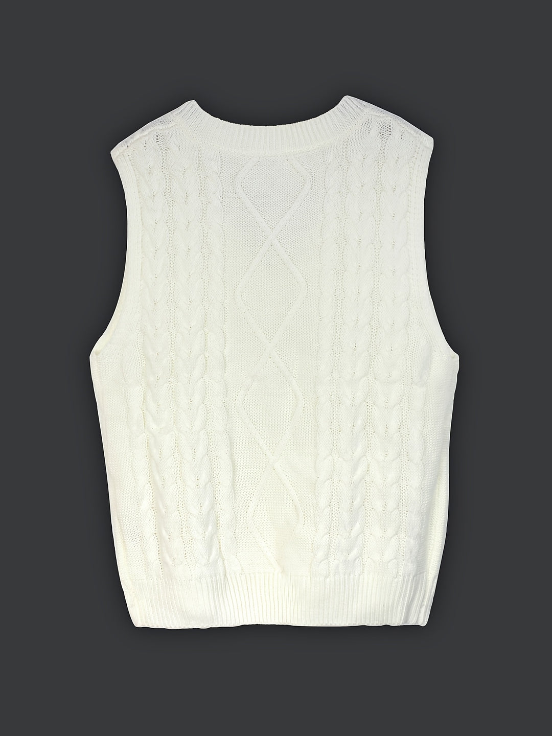 Ramona | Cable-Knit V-Neck Sweater Vest