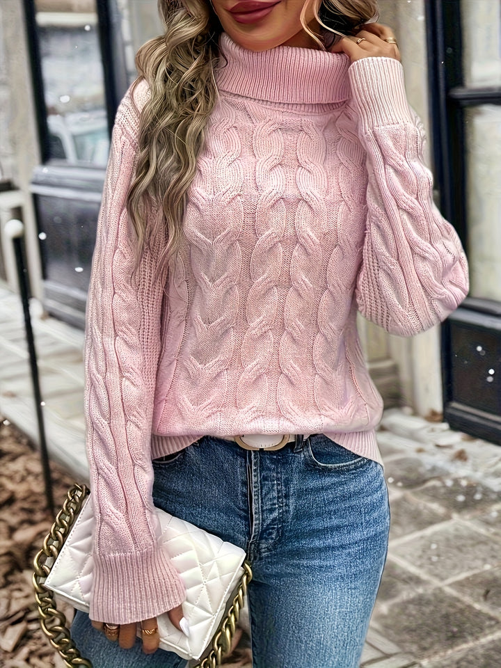 Delphina | Cable-Knit Turtleneck Sweater