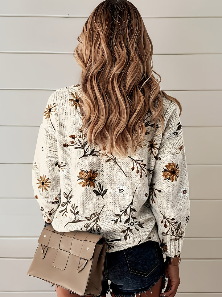 Adelaide | Botanical V-Neck Sweater