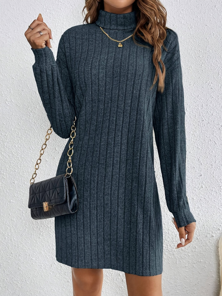 Eloise | Ribbed Turtleneck Sweater Dress