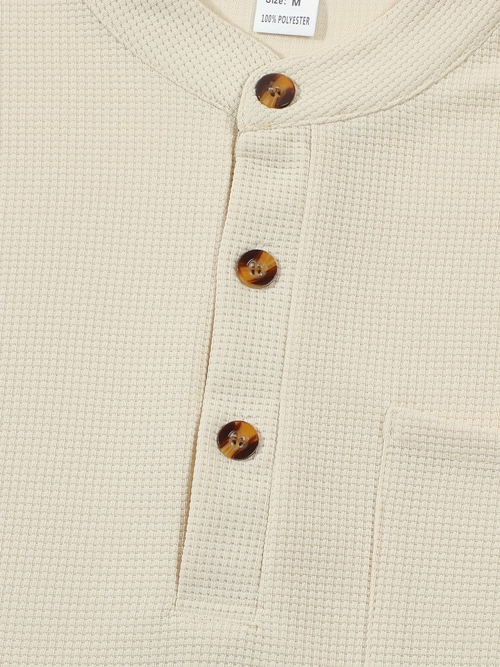 Corbin | Textured Long Sleeve Henley Shirt