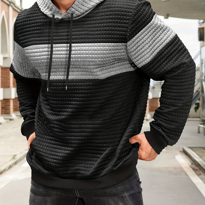 Russell | Textured Colour-Block Hoodie