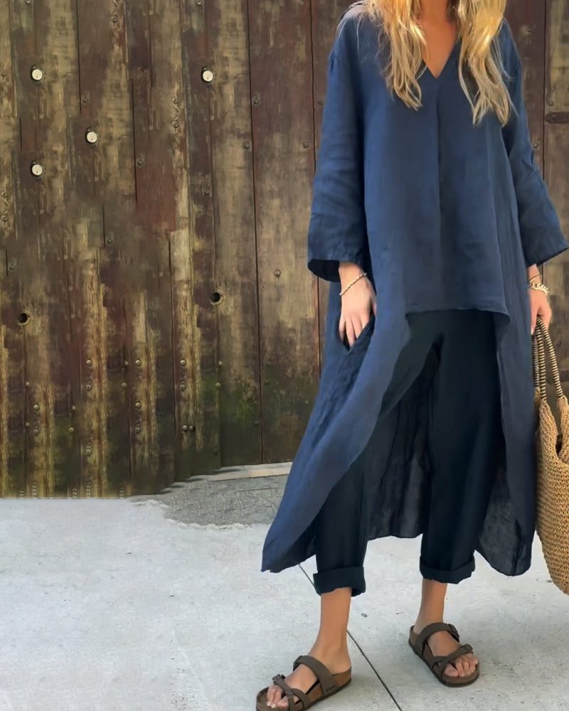 Clarisse | Elegant Loose V-Neck Set